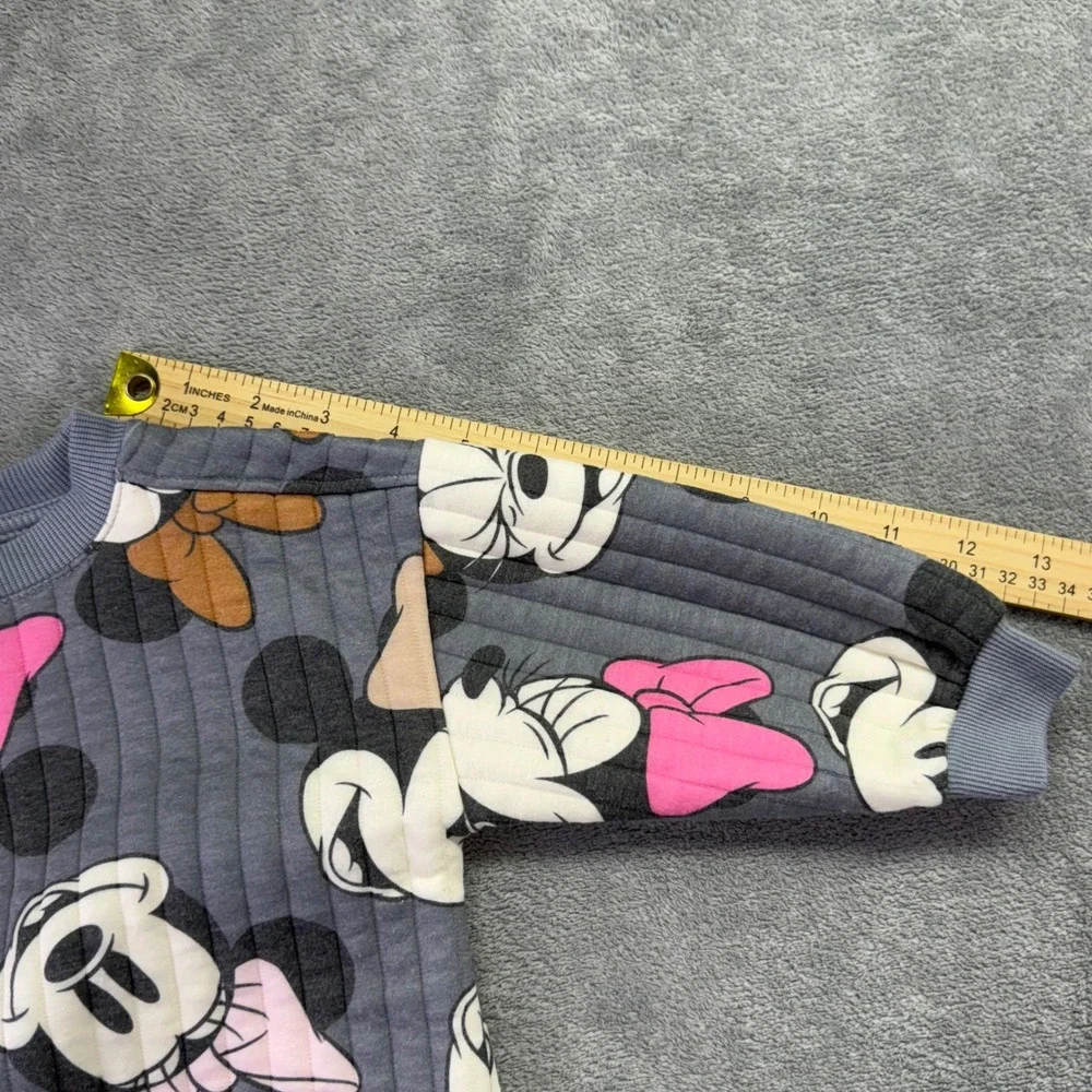 Disney Minnie Mouse Baby Toddler‎ Gray Quilted Sweatshirt Pullover Top 24M